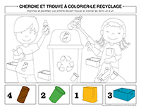 Cherche et trouve à colorier-Recyclage
