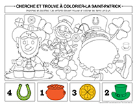 Cherche et trouve à colorier-Saint-Patrick 2025