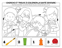 Cherche et trouve a colorier-Sante dentaire