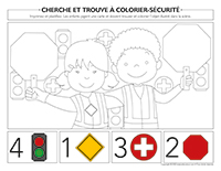 Cherche et trouve à colorier-Sécurité