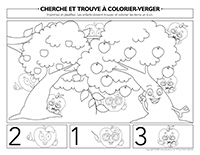 Cherche et trouve à colorier-Verger