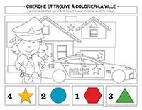 Cherche et trouve à colorier-Ville