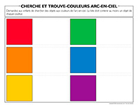 Cherche et trouve-couleurs arc-en-ciel