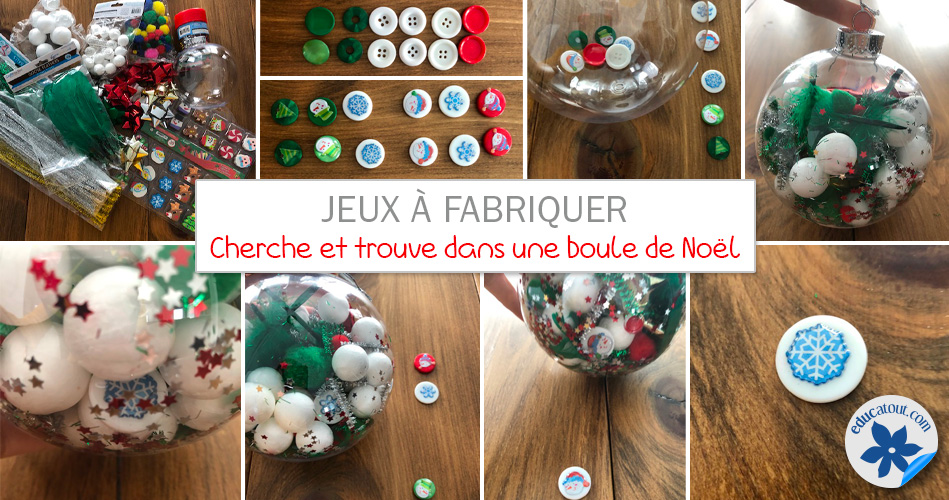 Cherche et trouve dans une boule de Noël