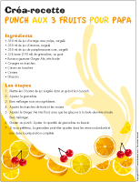 Créa-recette - Punch aux 3 fruits pour papa