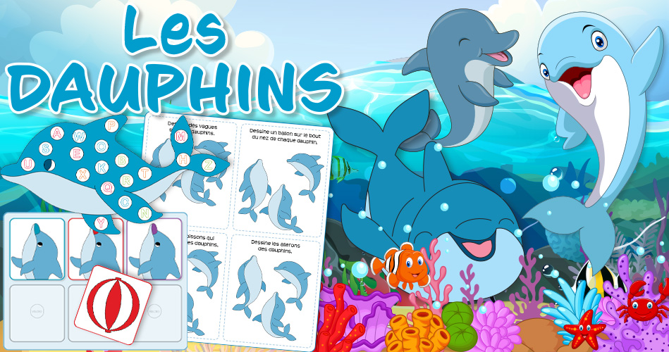 Dauphins, activités pour enfants.