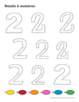 Dessin à Numéros-Le chiffre 2 Dessin à Numéros-Le chiffre 2