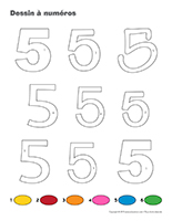 Dessin à Numéros-Le chiffre 5 Dessin à Numéros-Le chiffre 5