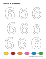 Dessin à Numéros-Le chiffre 6 Dessin à Numéros-Le chiffre 6