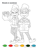 Dessin à Numéros-Les lutins Dessin à Numéros-Les lutins