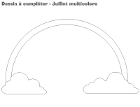 Dessin à compléter-Juillet multicolore