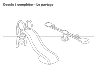 Dessin à compléter-Le partage Dessin à compléter-Le partage
