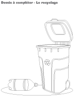 Dessin à compléter-Le recyclage Dessin à compléter-Le recyclage