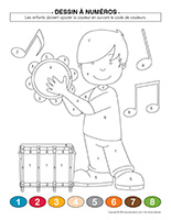 Dessin à numéros-Instruments de musique
