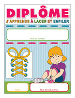 Diplôme-J’apprends à lacer et enfiler