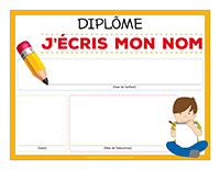 Diplôme-J'écris mon nom