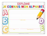 Diplôme-Je connais mon alphabet