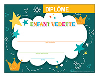 Diplôme interactif-Enfant vedette