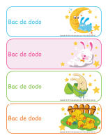 Étiquettes-bacs de dodo Pâques