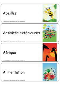 Étiquettes bacs thématiques–série A Étiquettes bacs thématiques–série A