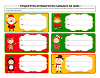 Étiquettes interactives cadeaux de Noël
