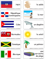 Étiquettes-mots - Les pays chauds Étiquettes-mots - Les pays chauds
