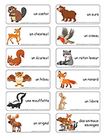 Étiquettes-mots-Animaux sauvages