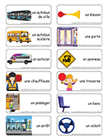 Etiquettes-mots-Autobus