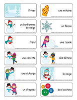 Étiquettes-mots-Bonshommes de neige