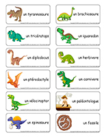 Étiquettes-mots-Dinosaures