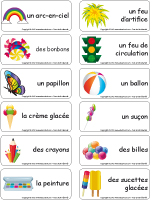 Étiquettes-mots-Juillet multicolore