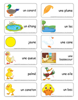 Étiquettes-mots-Les canards Étiquettes-mots-Les canards