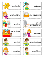 Étiquettes-mots-Les microbes Étiquettes-mots-Les microbes