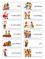 Étiquettes-mots-Noël-Fête du réveillon