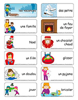 Étiquettes-mots-Vacances de Noel