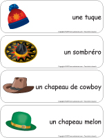 Étiquettes-mots géants - Les chapeaux Étiquettes-mots géants - Les chapeaux