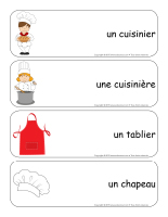 Étiquettes-mots géants-Apprentis cuisiniers