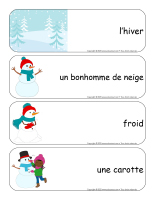 Étiquettes-mots géants-Bonshommes de neige-1