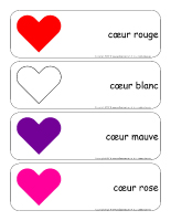 Étiquettes-mots géants-Coeurs en couleurs