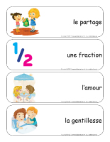 Étiquettes-mots géants-Le partage Étiquettes-mots géants-Le partage