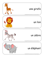 Étiquettes-mots-géants-Le safari