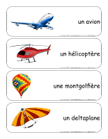 Étiquettes-mots géants-Le transport aérien