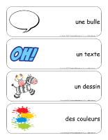 Étiquettes-mots géants-Les bandes dessinées