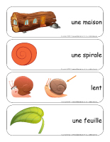Étiquettes-mots géants-Les escargots Étiquettes-mots géants-Les escargots