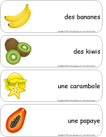 Étiquettes-mots géants-Les fruits exotiques