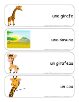 Étiquettes-mots géants-Les girafes