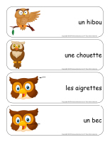 Étiquettes-mots géants-Les hiboux Étiquettes-mots géants-Les hiboux