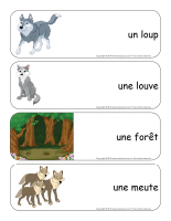 Étiquettes-mots géants-Les loups