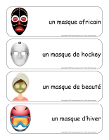 Étiquettes-mots géants-Les masques Étiquettes-mots géants-Les masques