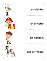 Étiquettes-mots géants-Les métiers Étiquettes-mots géants-Les métiers